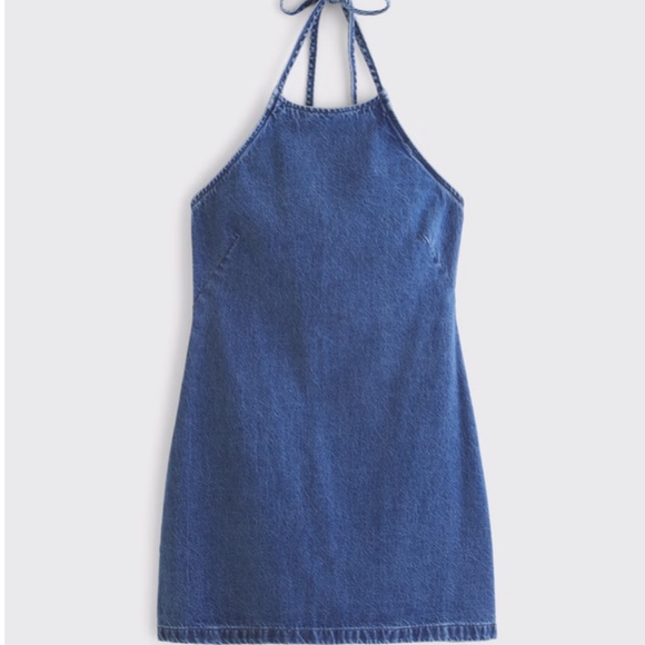 Abercrombie Open-Back Halter Denim Mini Dress - Picture 4 of 4